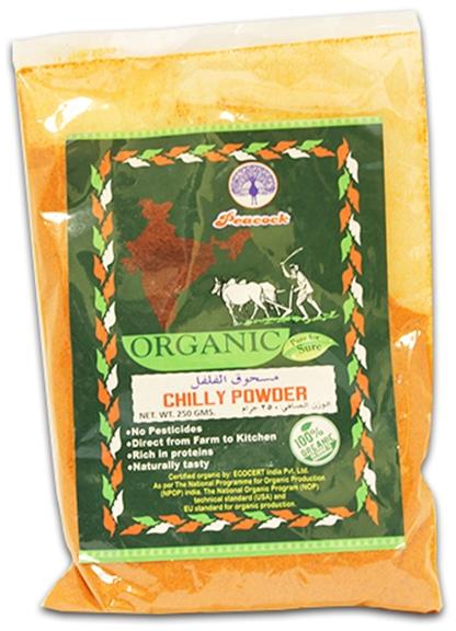 Peacock Organic Chili Powder - 250 g