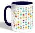 Large And Small Colored Circles Printed Coffee Mug, Blue 11 Ounce
