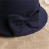 Women's Bowler Hat Solid Color Bow Decor Ladylike Hat Accessory