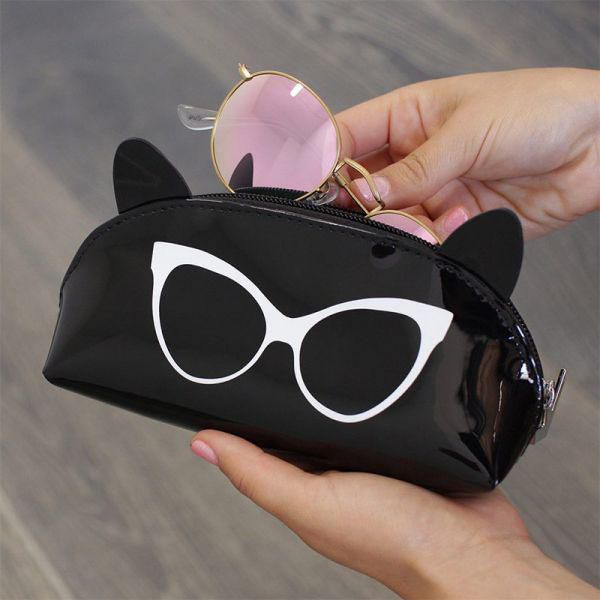Cat Ear - Black Sunglasses Case