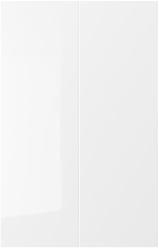 RINGHULT 2-p door f corner base cabinet set - high-gloss white 25x80 cm
