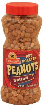 Shop Rite Dry Roasted Peanuts Salted 16 Oz