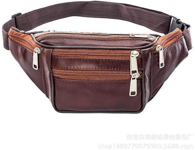 New leather Fanny pack travel outdoor Fanny pack sports high capacity mobile running Fanny pack