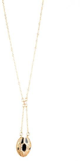 Chinese Gold Necklace - Sneak Head - Black