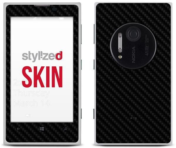 Stylizedd Premium Vinyl Skin Decal Body Wrap For Nokia Lumia 1020 - Carbon Fibre Black