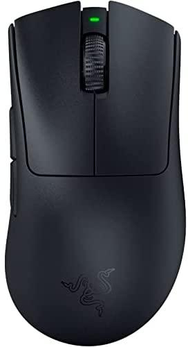 ريزر DeathAdder V3 برو، فأرة لاسلكية مريحة وخفيفة الوزن (63 جرام تصميم خفيف الوزن، مستشعر بصري فوكس برو 30K، مفاتيح فأرة Gen-3، هايبرسبيد لاسلكي اللاسلكي) أسود (RZ01-04630100-R3G1)