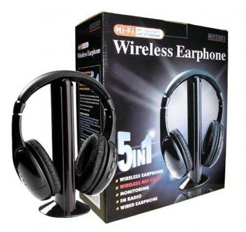 GearXS Wireless Headphones for FM, Mp3, TV, CD/DVD, PC, Audio, VCD Player In Cell Discount 5 in 1