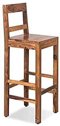 كرسي طويل من خشب الشيشام الصلب من انديجو انتيريورز، مناسب للفناء والاماكن الخارجية والحديقة والمنزل، بني (بني)