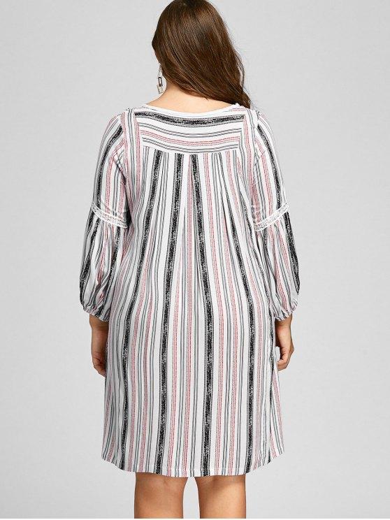 Plus Size Striped V Neck Dress
