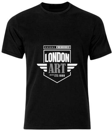 London Art Casual Crew Neck Slim-Fit Premium T-Shirt Black