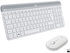 مجموعة لوحة مفاتيح وماوس لوجيتك لاسلكية بطول 10.7 سم بلون أبيض