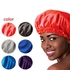 Fashion Blue Satin Sleep Cap, Breathable And Comfortable Sleeping Materials, Elastic Band, Large Size 20"