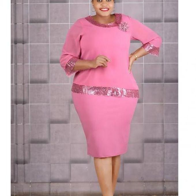 Fashion Peach Turkey Style Midi Length Dress