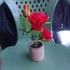 red artificial rose flower