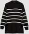 Women Long-sleeved Plaited Knit Pullover Over Size - Black