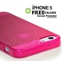 Matte Gel Tpu Stylish Apple iPhone 5 Silicone Case Cover with Free CALANS Screen Protector Film -(Hot Pink)