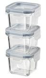 IKEA 365+ Food container with lid, square/glass, 180 ml - IKEA