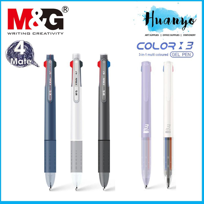 M&amp;G 4 in 1 Multi Colours Semi Gel Pen (0.7MM) / 3 Colour Gel Pen (0.38MM)