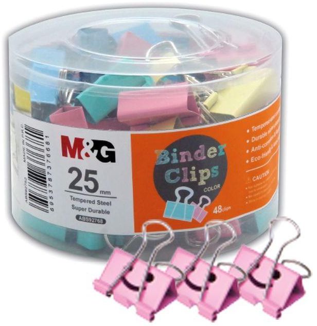 MG Pack Of Colored Binder Clip Beldog - Size 25 Mm - 48 Pcs