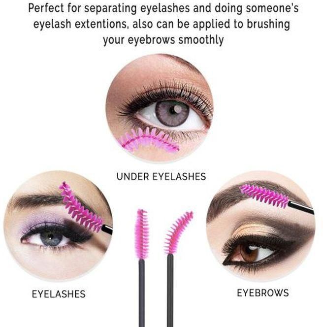 50 Pieces Disposable Eyelash Brush Makeup Brush Applicator Makeup Kit