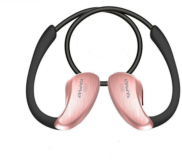 Awei A885BL Wireless Sports Bluetooth Stereo Music Handsfree Headset With Mic/NFC - Rose Gold