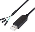 DTECH FTDI USB to TTL Serial Adapter 3.3V Debug Cable TX RX Signal 3 Pin Female Socket FT232RL Chip for Windows 10 8 7 Linux MAC OS (3ft Black)