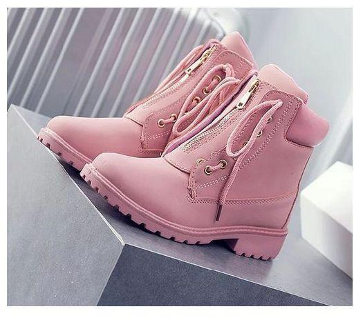Generic Flat Pink Ankle Boots For Ladies