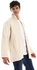 eezeey Zip Through Neck Stitched Lightweight Jacket With Sided Pockets - Off White
