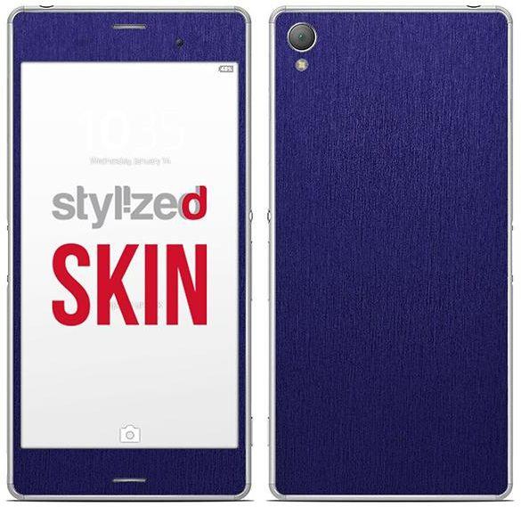 Stylizedd Premium Vinyl Skin Decal Body Wrap for Sony Xperia Z3 - Brushed Steel Blue