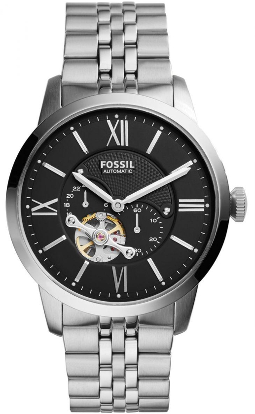 Fossil Townsman Men's Black Dial Stainless Steel Band Automatic Watch - ME3107