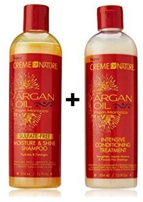 Creme Of Nature Argan Oil Shampoo & Intensive Conditioning Treatment-12 Oz=