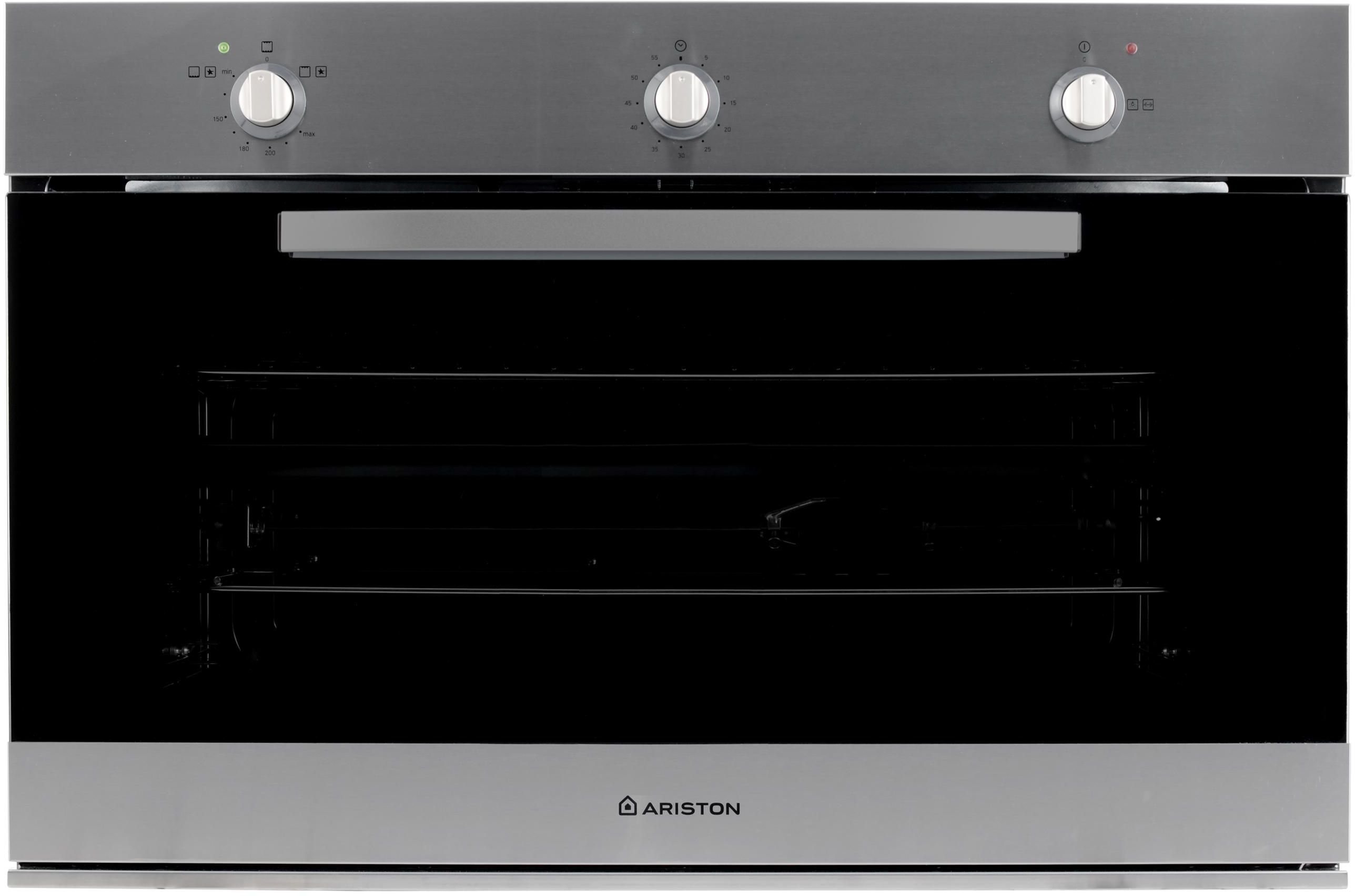 Ariston Built In Oven 90Cms Gas Oven with Gas Grill, 95L Cavity,Inox