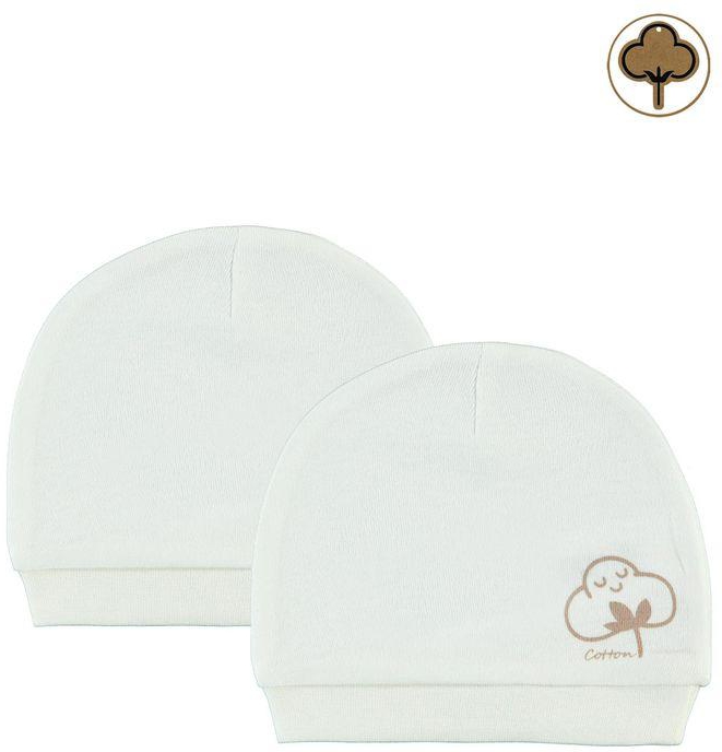 Civilkids Baby Boy Girl Cotton Hat Set 2pk White