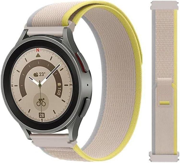 Next store 22mm Nylon Strap Compatible with Huawei GT2 - GT2 Pro - GT3 - GT3 Pro - 4 GT, Galaxy Gear S3 46mm, Amazfit GTR3 - GTR4 (Off White Yellow)
