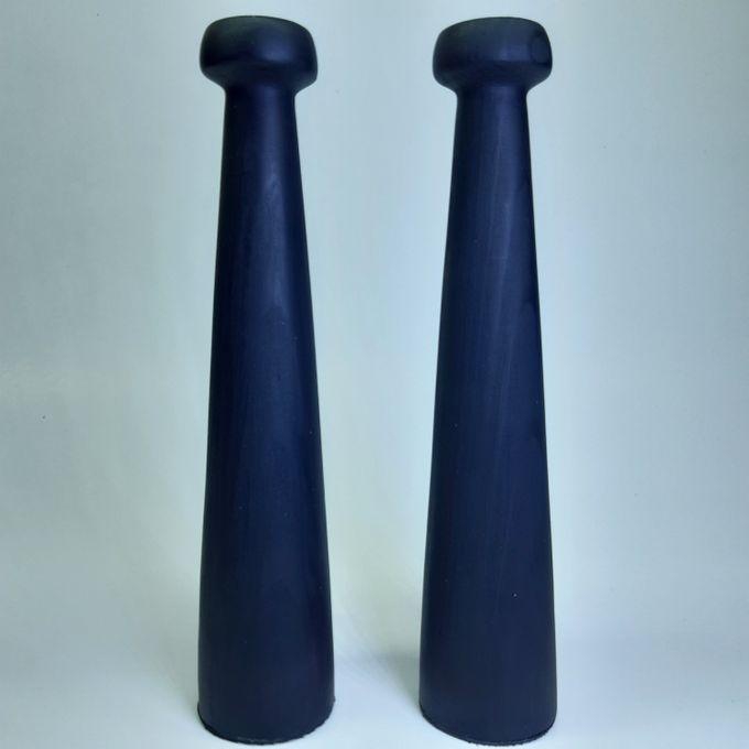 Two Piece Candle Holder Set, Made Of Artificial Marble Wood Fruit .