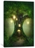 لوحة فنية من قماش الكانفاس تعبر عن منزل في شجرة متعدد الألوان 50x33x3.5سنتيمتر