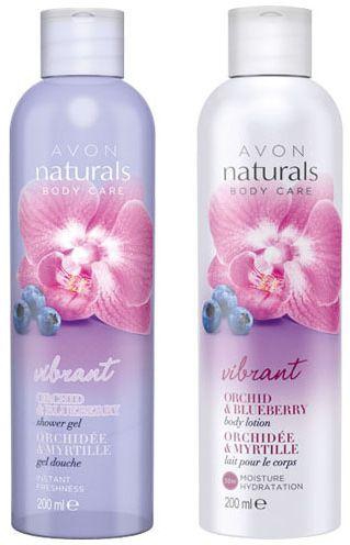 Avon Naturals Vibrant Orchid & Blueberry Shower Gel and Body Lotion