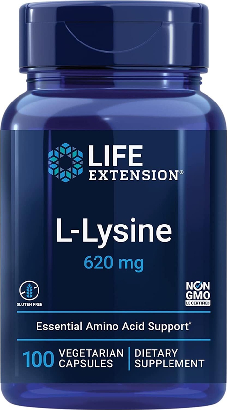 Life Extension L-Lysine - 620 Mg, 100 Vegetarian Capsules (01678)