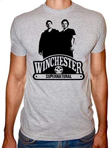 Fast Print Winchester Round Neck T-Shirt for Men - Black