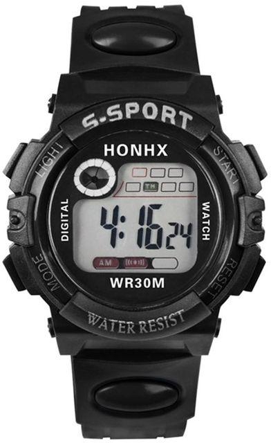 Duoya Multifunction Man Digital LED Quartz Alarm Date Sport Waterproof Watch-Black