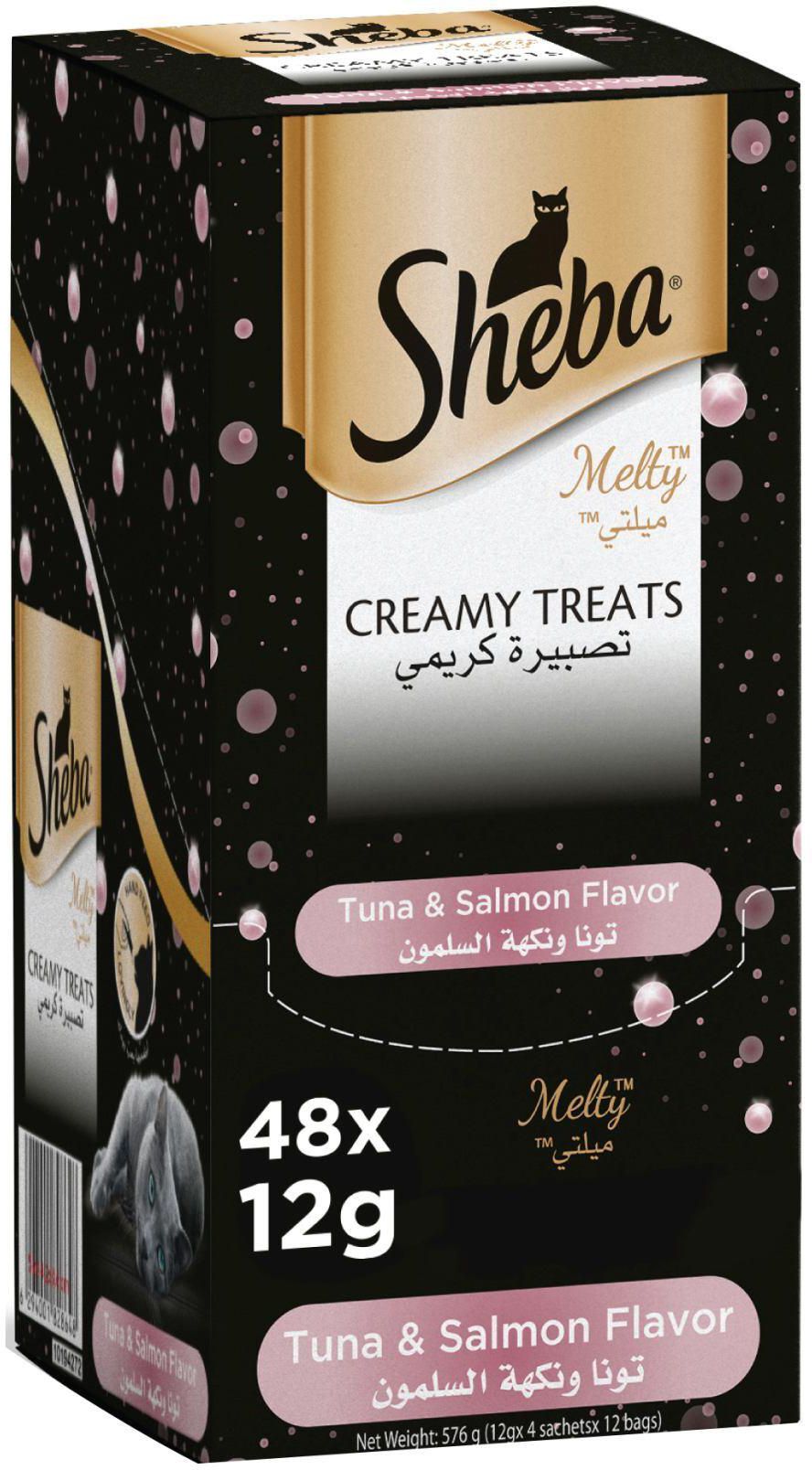 Sheba Melty Tuna And Salmon Flavour Cat Creamy Treats 48g Pack of 12