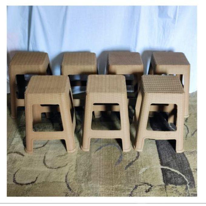Plastic Chair- Brown 7Pc