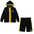 Praaaaempire Black Hoodie With Yellow Stripes And Shorts