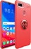Autofocus Back Cover With Magnetic Car Holder Ring For OPPO F9 / A12 / REALME 2 PRO - Red