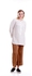 Round Neckline Front Zip Long Blouse - Size: L (Beige/White)