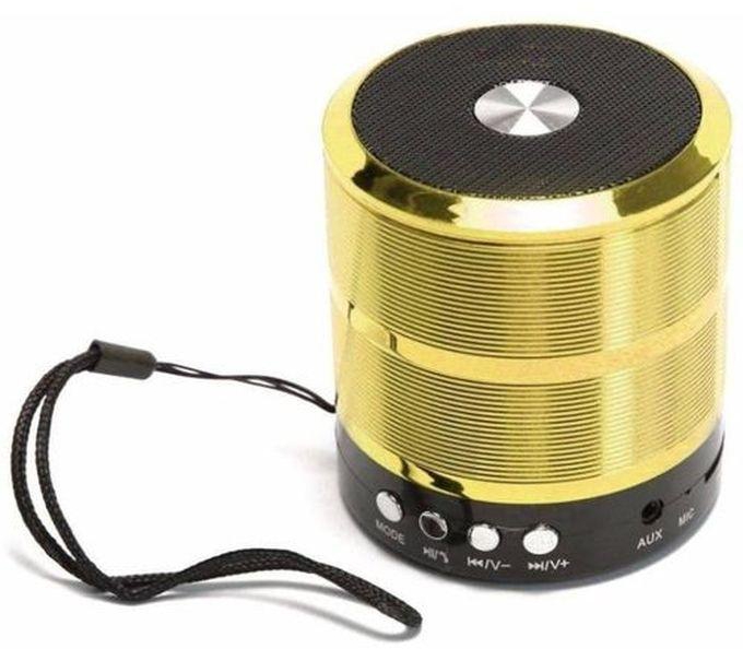 Wster WS887 Mini Bluetooth Speakers With MP3 And FM Radio - Gold