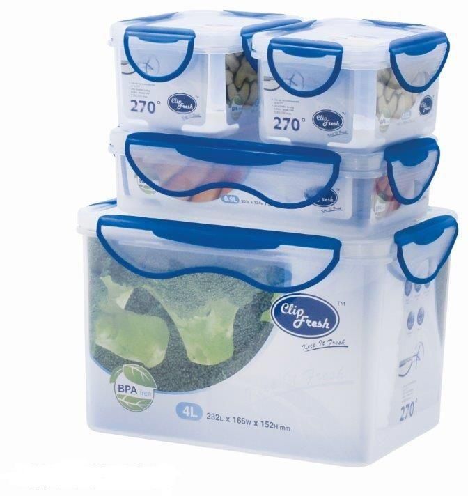 CLIP FRESH CFPPST1011 CLASSIC B LID CONTAINERS SETS - 4 PCS