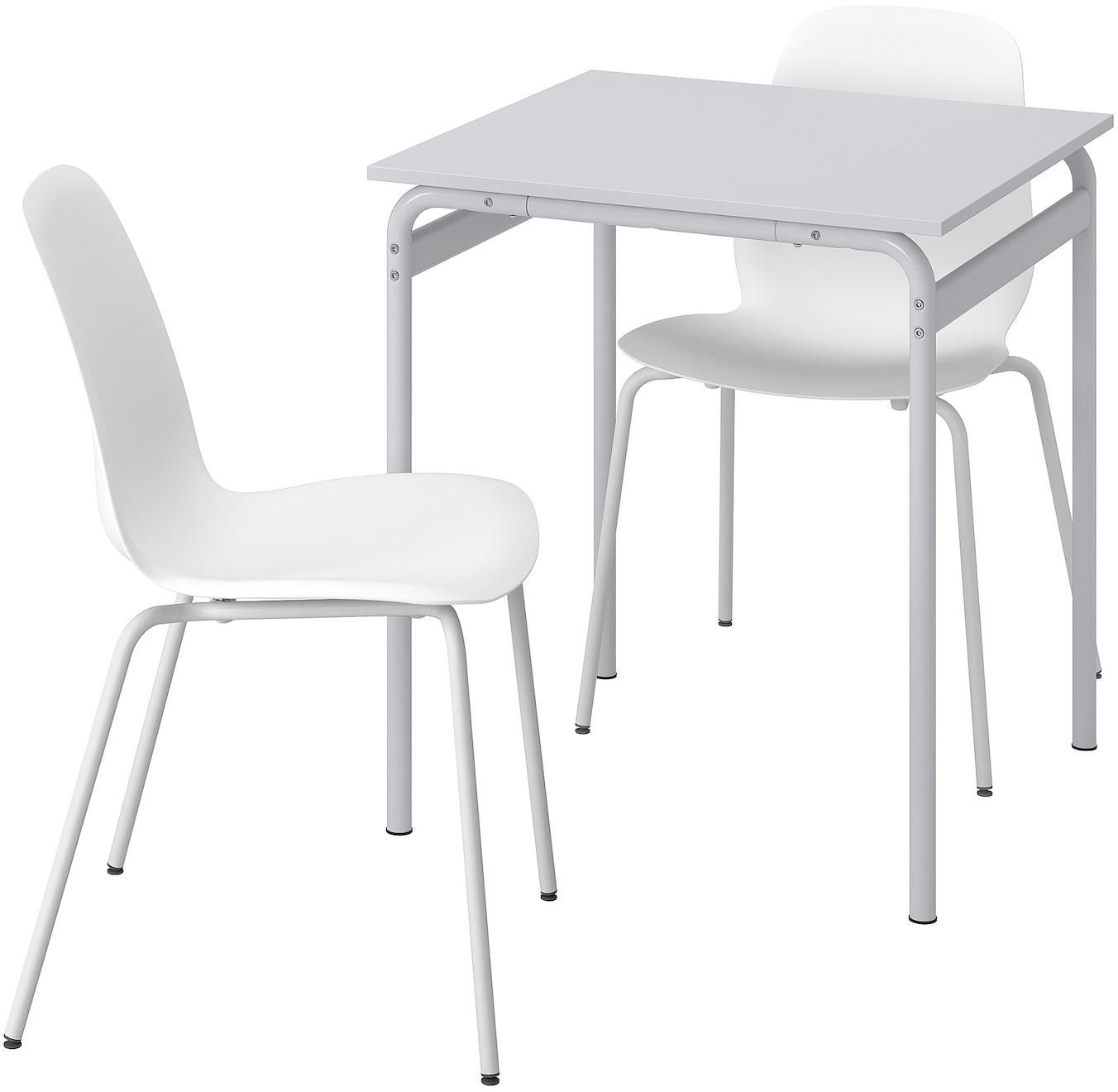 GRÅSALA / LIDÅS طاولة وكرسيان - رمادي/أبيض أبيض 67 سم
