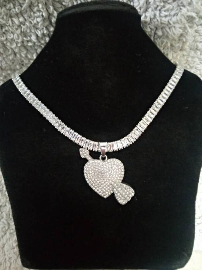 Silver Tennis Chain With Pendant