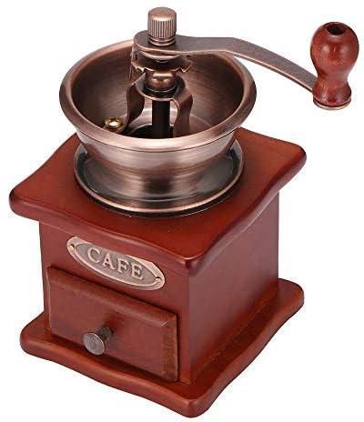other AJH Vintage coffee bean grinder, manual coffee grinder, made of wood material, with grinding setting and grab drawer, suitable for home, office, coffee bar